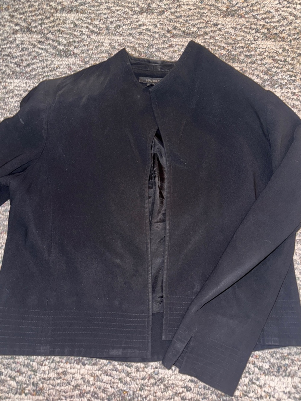 Women's Black Collarless Blazer Jacket